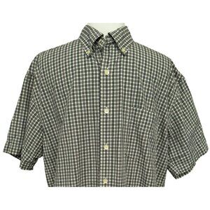 J. Crew Mens Casual Relaxed Fit Cotton Button Down Short Sleeve Plaid Shirt Sz L